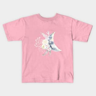 Selene | Floral Moon Design Kids T-Shirt